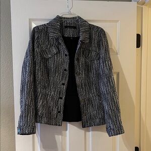 White House Black Market Textured Black and White Jacket